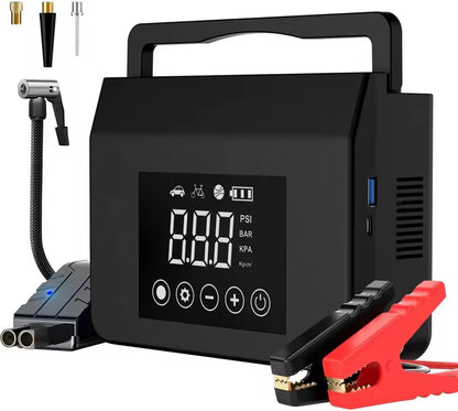 JumpAir Go® - Powerful Jump Starter with LED Light and Air Compressor