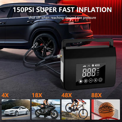JumpAir Go® - Powerful Jump Starter with LED Light and Air Compressor