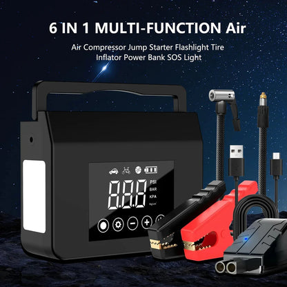 JumpAir Go® - Powerful Jump Starter with LED Light and Air Compressor