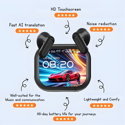 Tradeo® - AI Translation Earbuds with HD Screen and Noise Reduction
